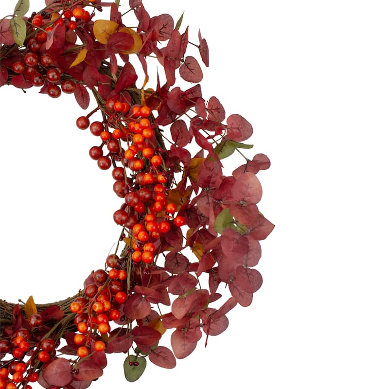 Red Berries Artificial Christmas Wreath - 24-Inch Unlit - 24"
