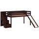 preview thumbnail 3 of 10, JACKPOT Contemporary Low Loft Twin Bed with Stairway, Slide and Tent