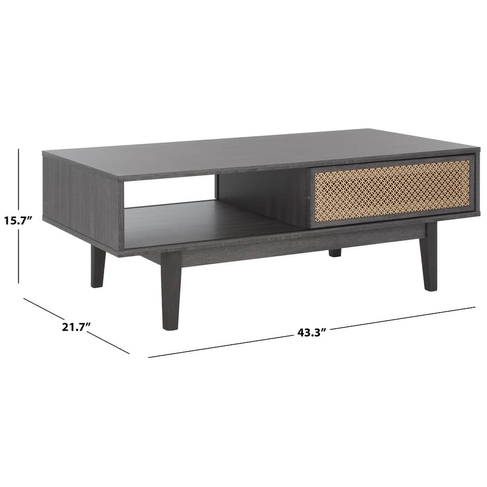 SAFAVIEH Zhuldyz 2 Door Coffee Table - 43" L x 22" D x 16" H - 43"Wx22"Dx16"H