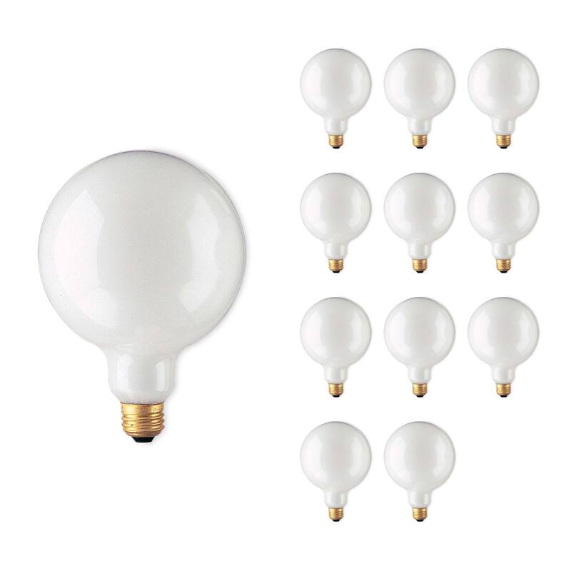 Bulbrite Multi Pack of Dimmable White Globe Incandescent Bulb - Pack of (12) 60 Watt - G40 Medium (E26)