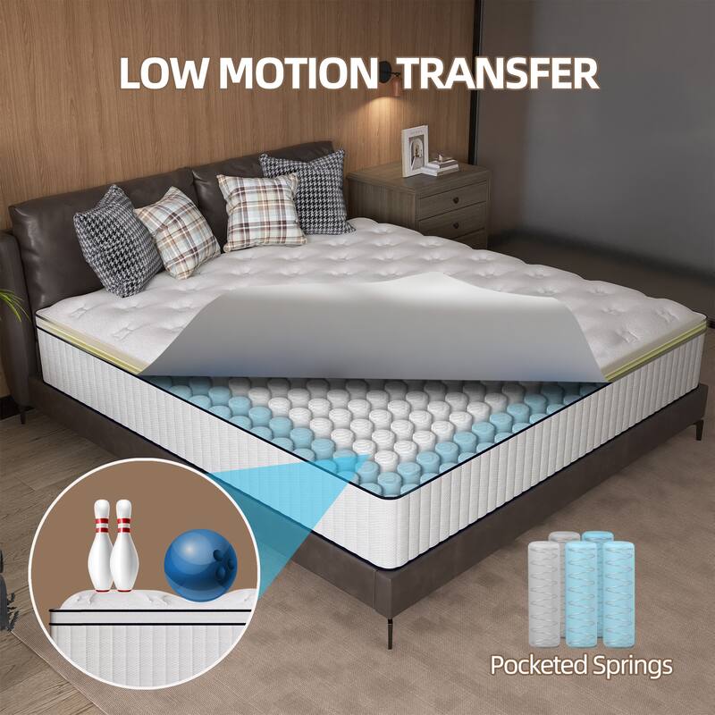12 Inch Hybrid Queen Mattress in a Box with Pocket Springs