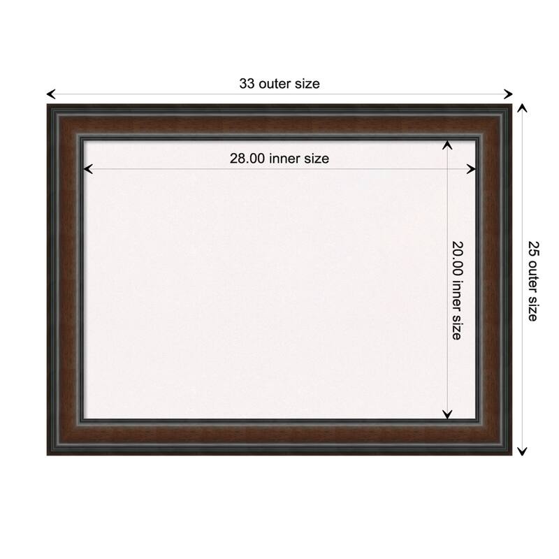Cyprus Walnut Wood Framed White Bulletin Board, Organization Board, Pin Board - Board Size 28x20