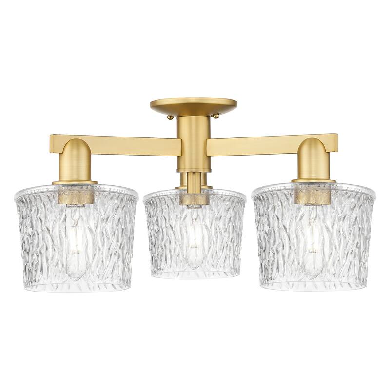 Innovations Lighting Endless Possibilities Arcadia - Niagara - 3 Light 24" Semi-Flush Mount - Satin Gold