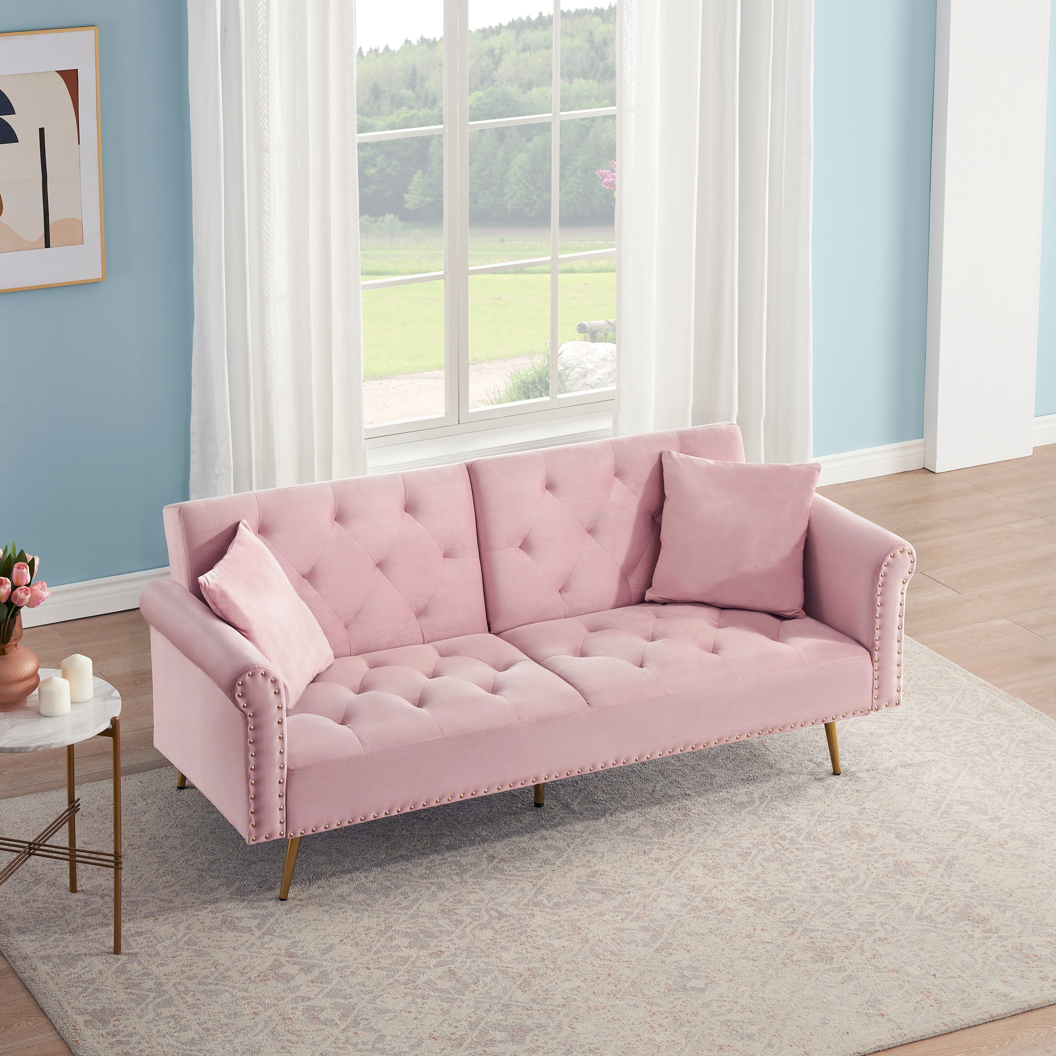 Nailhead online sleeper sofa