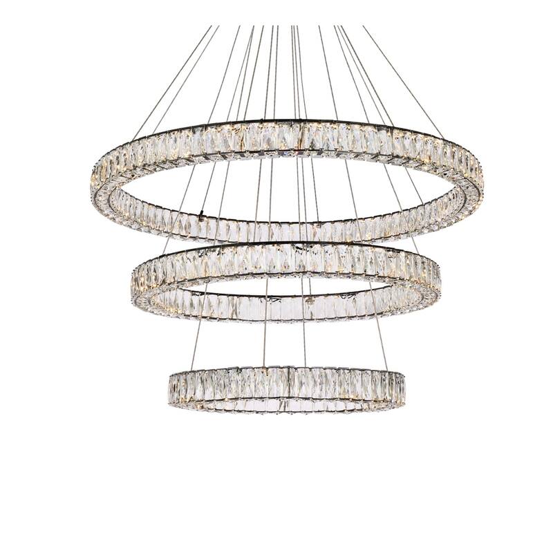 Indigo Home 41 inch LED triple ring chandelier