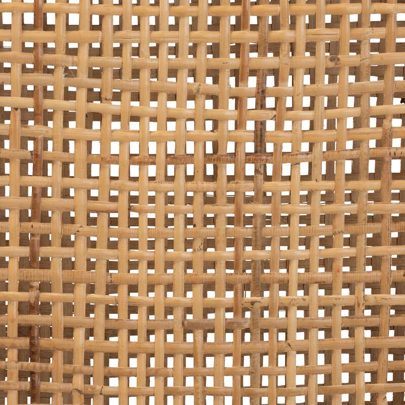 Arthur Mid-Century Mahogany Wood/ Natural Rattan Dining Chair Set(2PC)