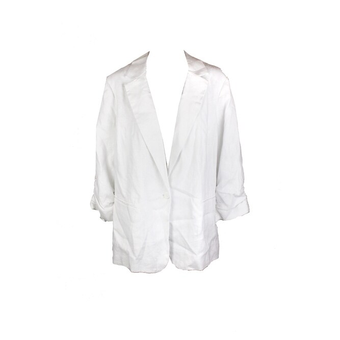 white linen jacket plus size