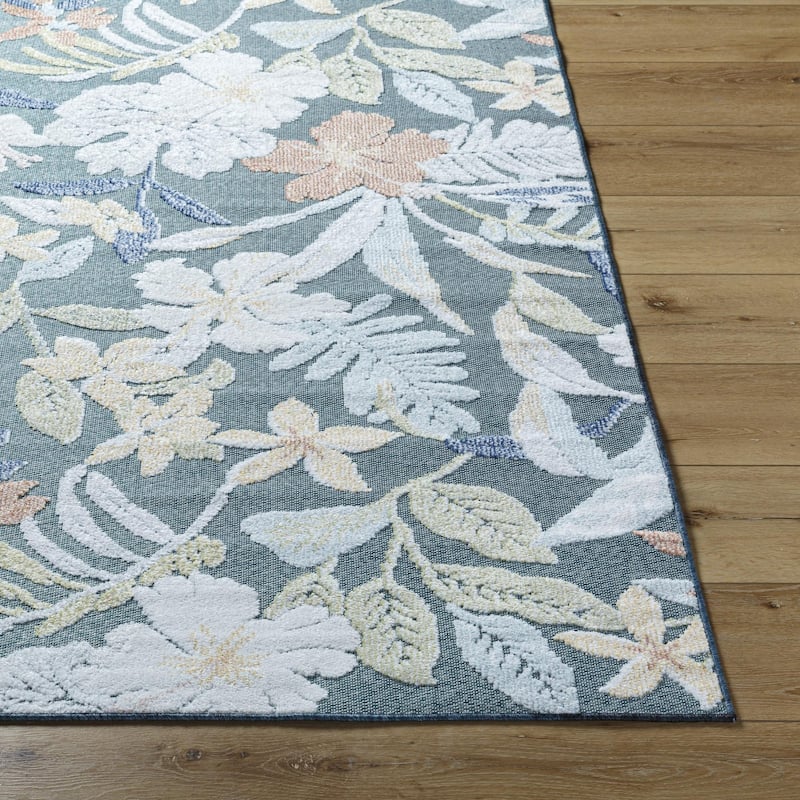 Livabliss Lakeside Coastal Floral and Botanical Area Rug