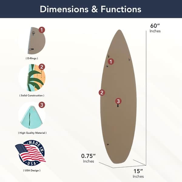 dimension image slide 8 of 10, American Art Decor Surfboard Plaque Wall Sign