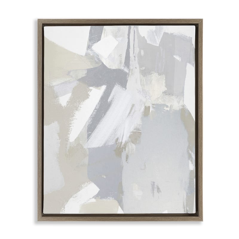 Stupell Neutral Tones Grey & Beige Framed Floater Canvas Wall Art Design By Rachel Springer - 25 x 31 - Brown