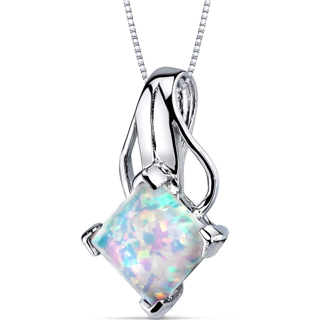 2 ct Opal Pendant in Sterling Silver