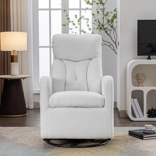 Teddy Fabric Swivel Rocking Chair Gilder Chair With Pocket - Bed Bath ...
