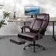 preview thumbnail 4 of 19, BOSSIN Big and Tall Office Chair Executive Heavy Duty Home Chairs with Foot Rest Ergonomic,High Back and Lumbar Support New Brown
