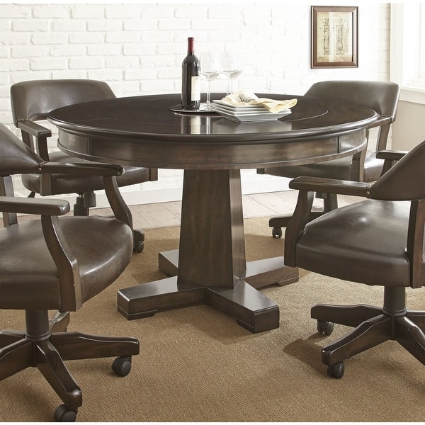 Steve Silver Reynolds Walnut Wood 52-inch 2-in-1 Round Game Table - Bed ...