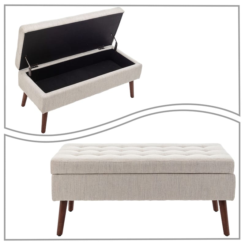 Modern Stylish Upholstered Storage Bench with Flip Top