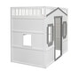 preview thumbnail 25 of 112, Solid Wood House Loft Bed with Window Design and Ladder, Twin/Full Size Playhouse Bed Loft Bed Frame with Guardrail for Kids