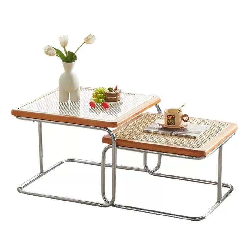 Modern Versatile Indoor/Outdoor Coffee Table with Solid Wood Frame