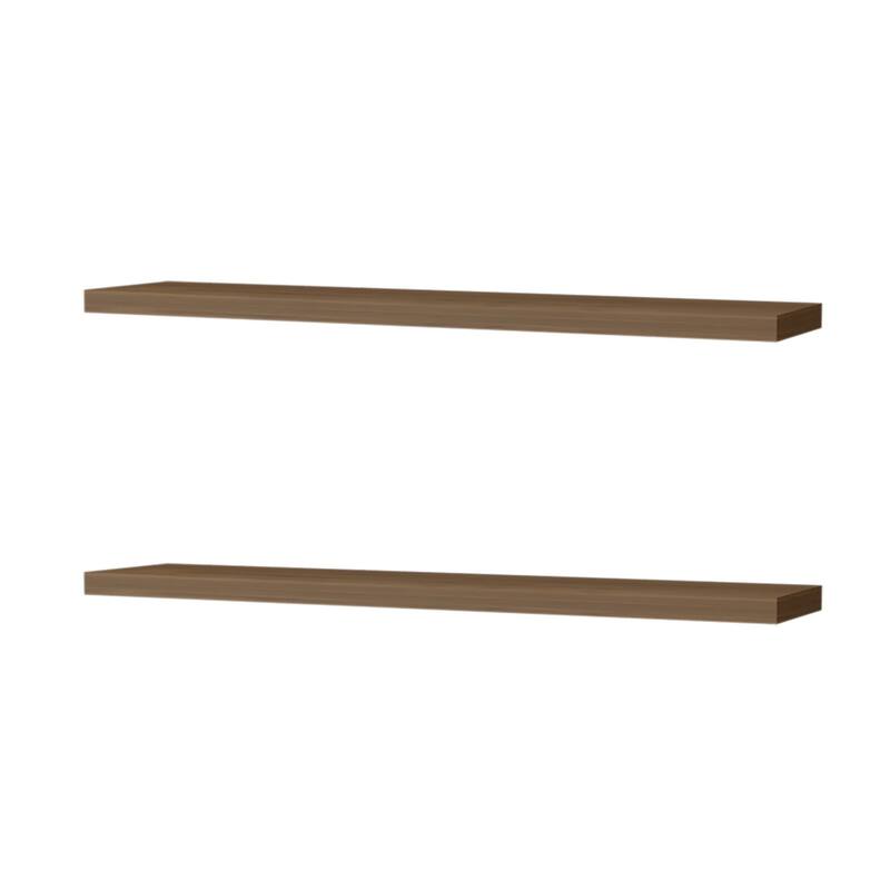 48-Inch Wall-Mounted Floating Shelf Two-Piece Set - N/A