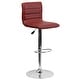preview thumbnail 82 of 111, Modern Vinyl Stitch Back Adjustable Height Barstool - 16"W x 19"D x 35" - 44"H
