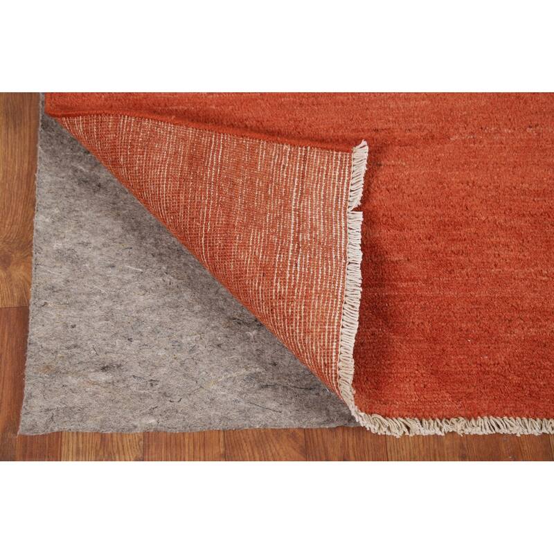 Orange Modern Gabbeh Oriental Foyer Rug Hand-Knotted Wool Carpet - 3'0"x 5'0"