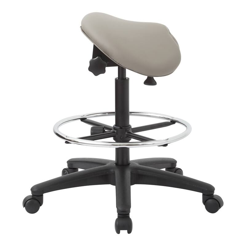Backless Stool with Height-adjustable Saddle Seat