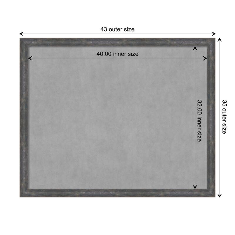 Amanti Art Angled Metallic Rainbow Framed Magnetic Board - Board Size 40x32