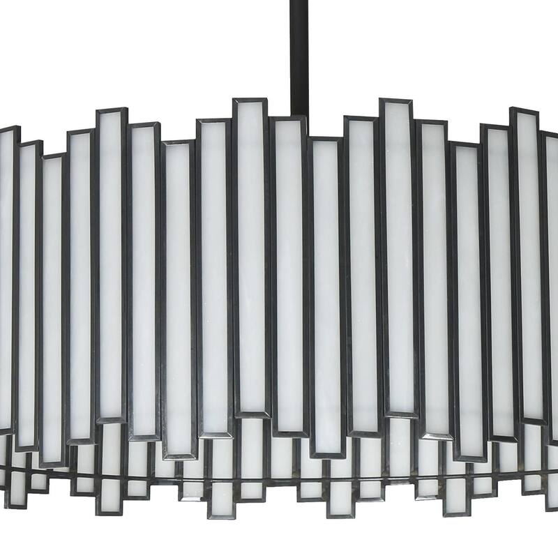 Tifany Modern Black 4-Light Drum Colored Glass Chandelier for Dining Room