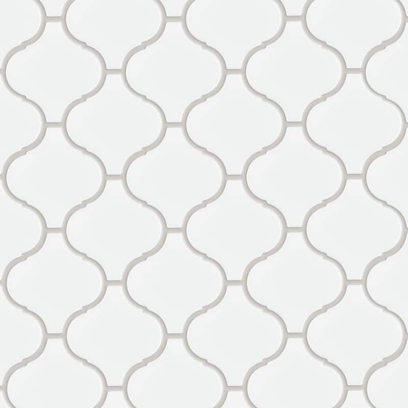 Merola Tile Metro Lantern Matte White 9-1/2" x 10-3/4" Porcelain Floor and Wall Tile