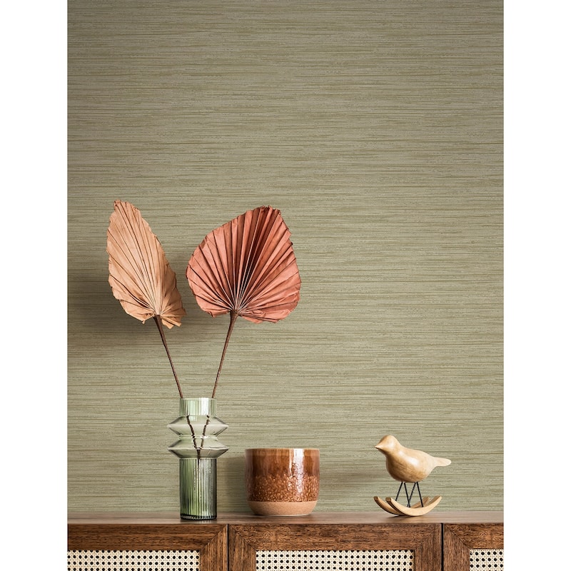 A-Street Prints Sheehan Gold Faux Grasscloth Wallpaper