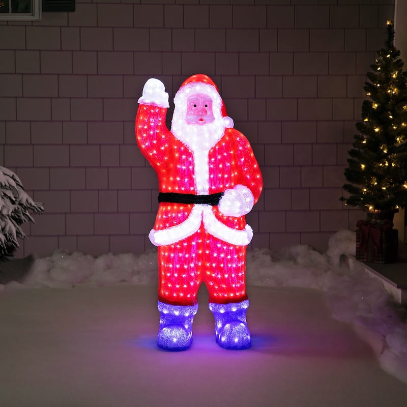 Lighted Commercial Grade Santa Claus Christmas Decor 3.75' Red Blue