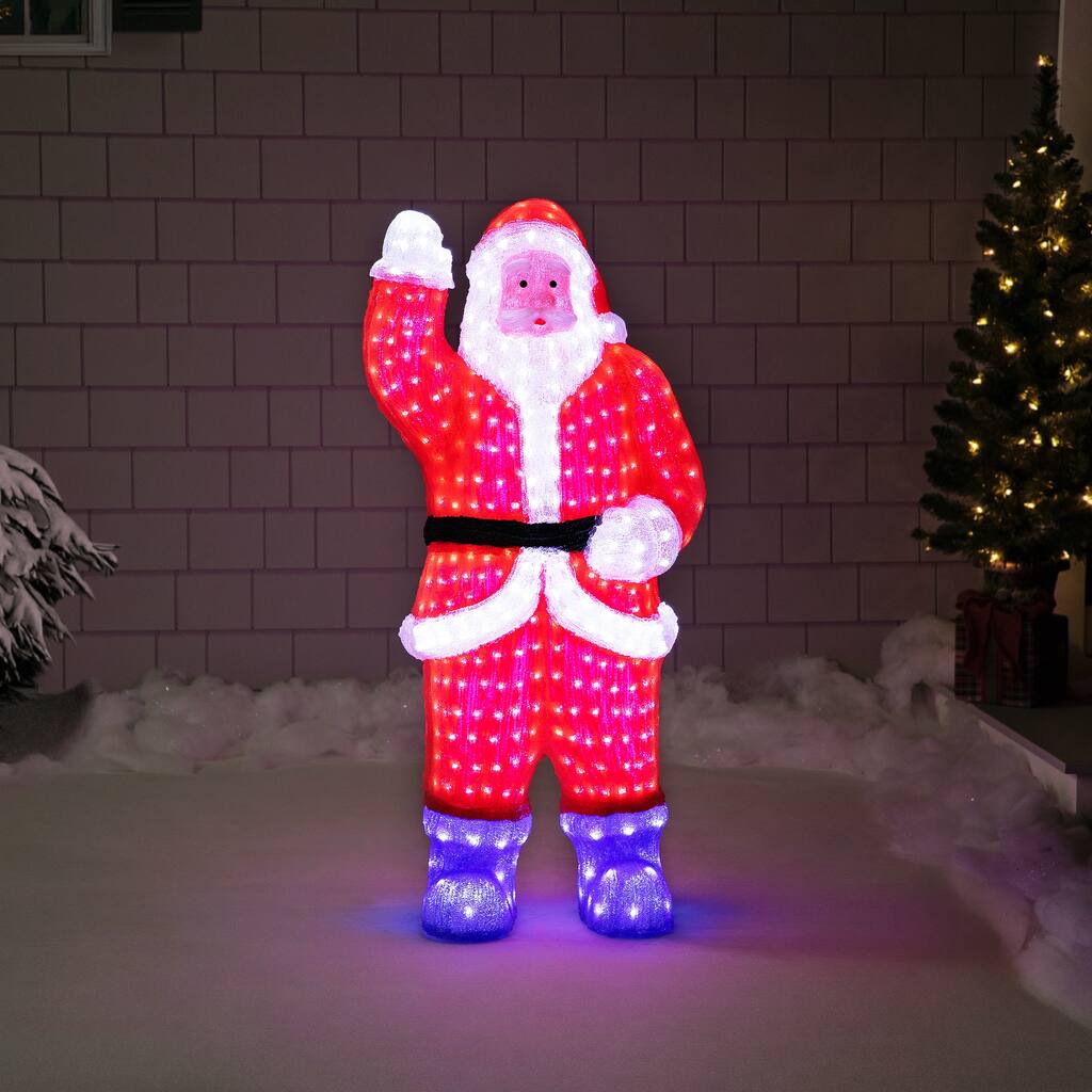 Lighted Commercial Grade Santa Claus Christmas Decor 3.75' Red Blue