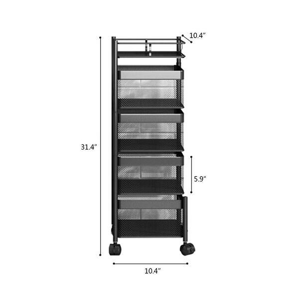 4Tier Kitchen Bakers Rack Storage Cart Shelf with Wheels Bed Bath