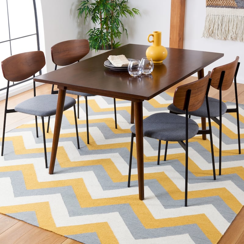 SAFAVIEH Handmade Flatweave Dhurries Alliette Modern Wool Rug - 8' x 10' - Gold/Grey