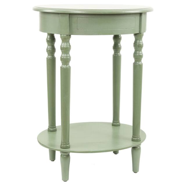 The Curated Nomad Saturnino Oval Accent Table - Antique Green