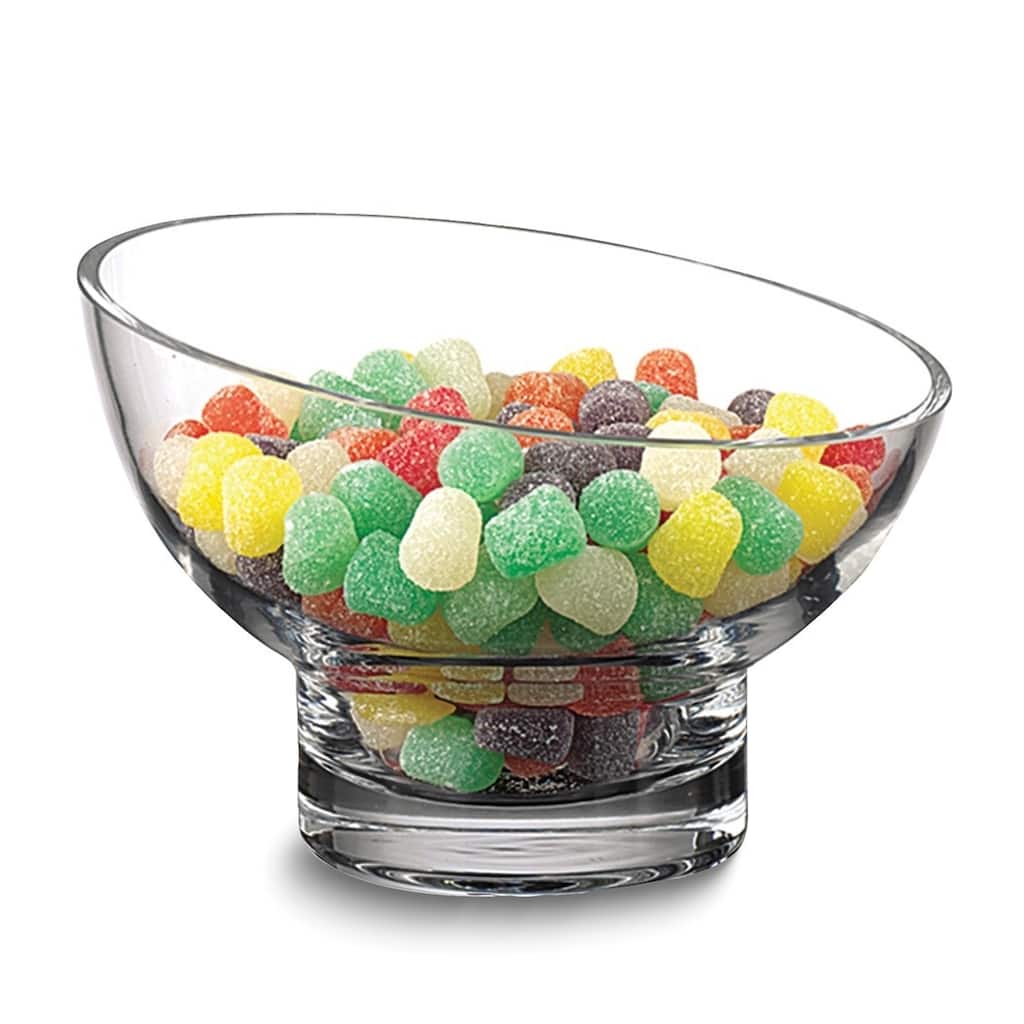 Curata Handcrafted Lead-Free Crystal Kira Slant Bowl