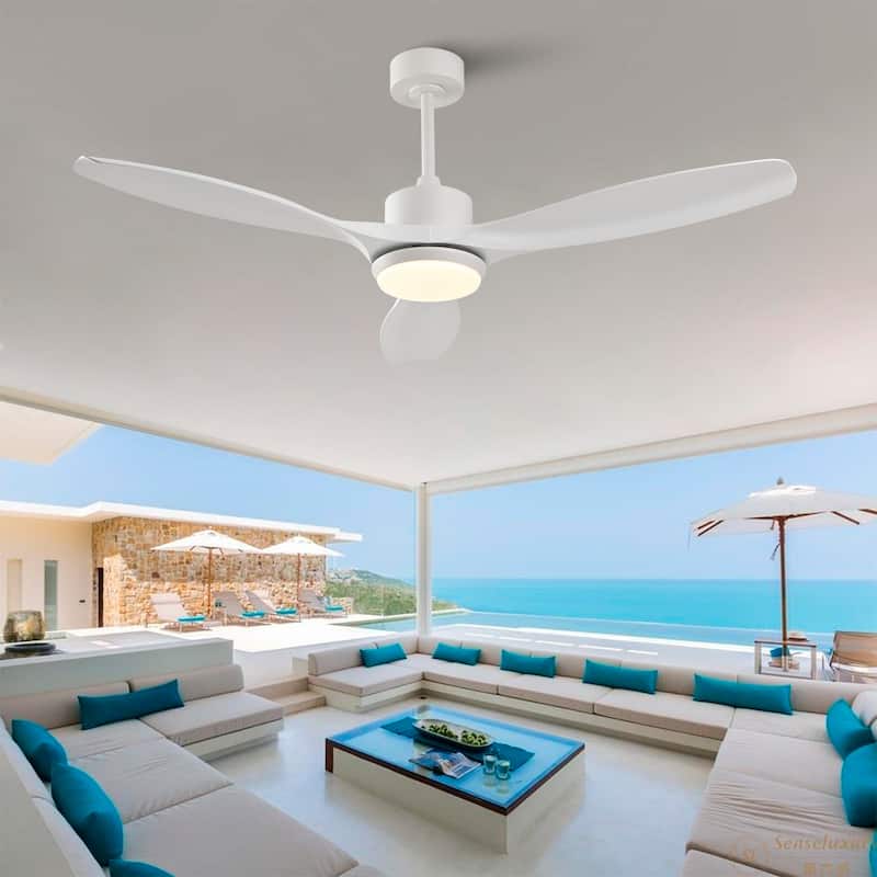52-inch Modern LED Ceiling Fan with Light, 3 ABS Blades & Remote Control