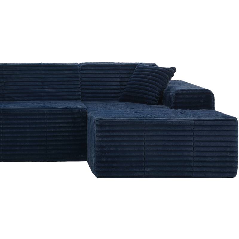 122" W No Assembly Sofa L-Shaded Sectional Modular with Chaise