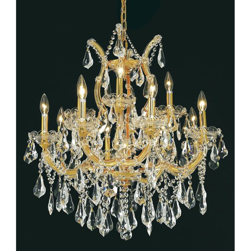 Fleur Illumination 13 light Gold Chandelier - royal cut crystals/Gold