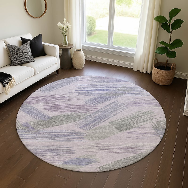 Premium Washable Super Soft Contemporary Mayfield Rug - Lavender - 8' x 8'