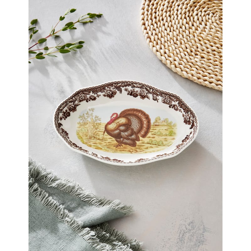 Spode Woodland Pickle Side Dish - 8.5 Inch