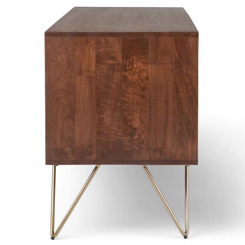 WYNDENHALL Moreno 60 inch Wide Industrial TV Media Stand For TVs up to 65 inches - 60"w x 18"d x 25" h