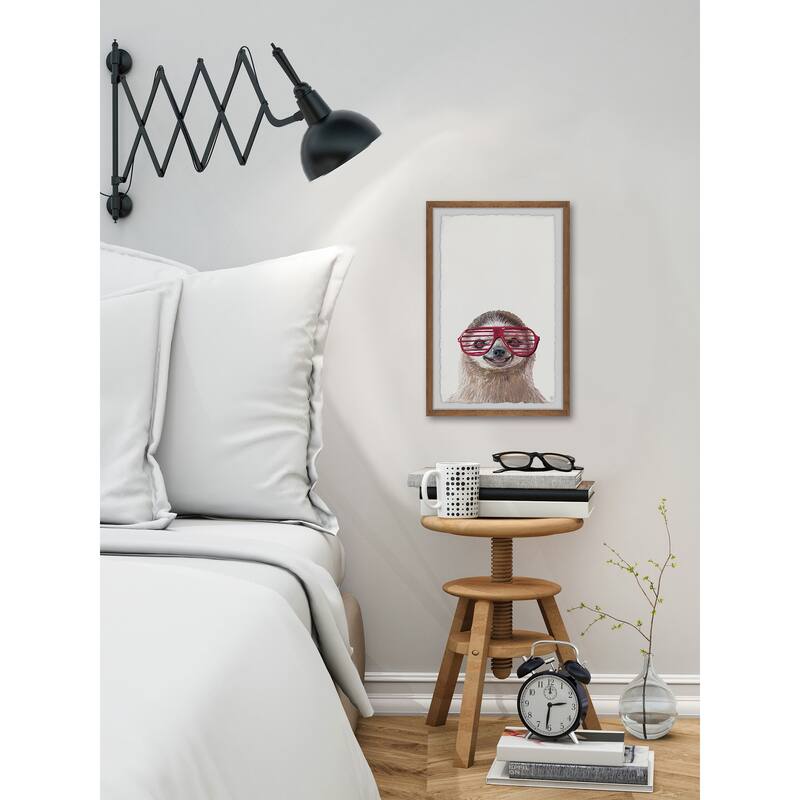 Hippie Sloth Framed Wall Art, Elegant Home Touch - Sophisticated Artwork for Refined Décor