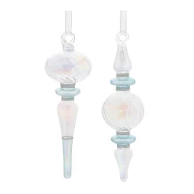 Iridescent Finial Drop Ornament (Set of 12) - N/A