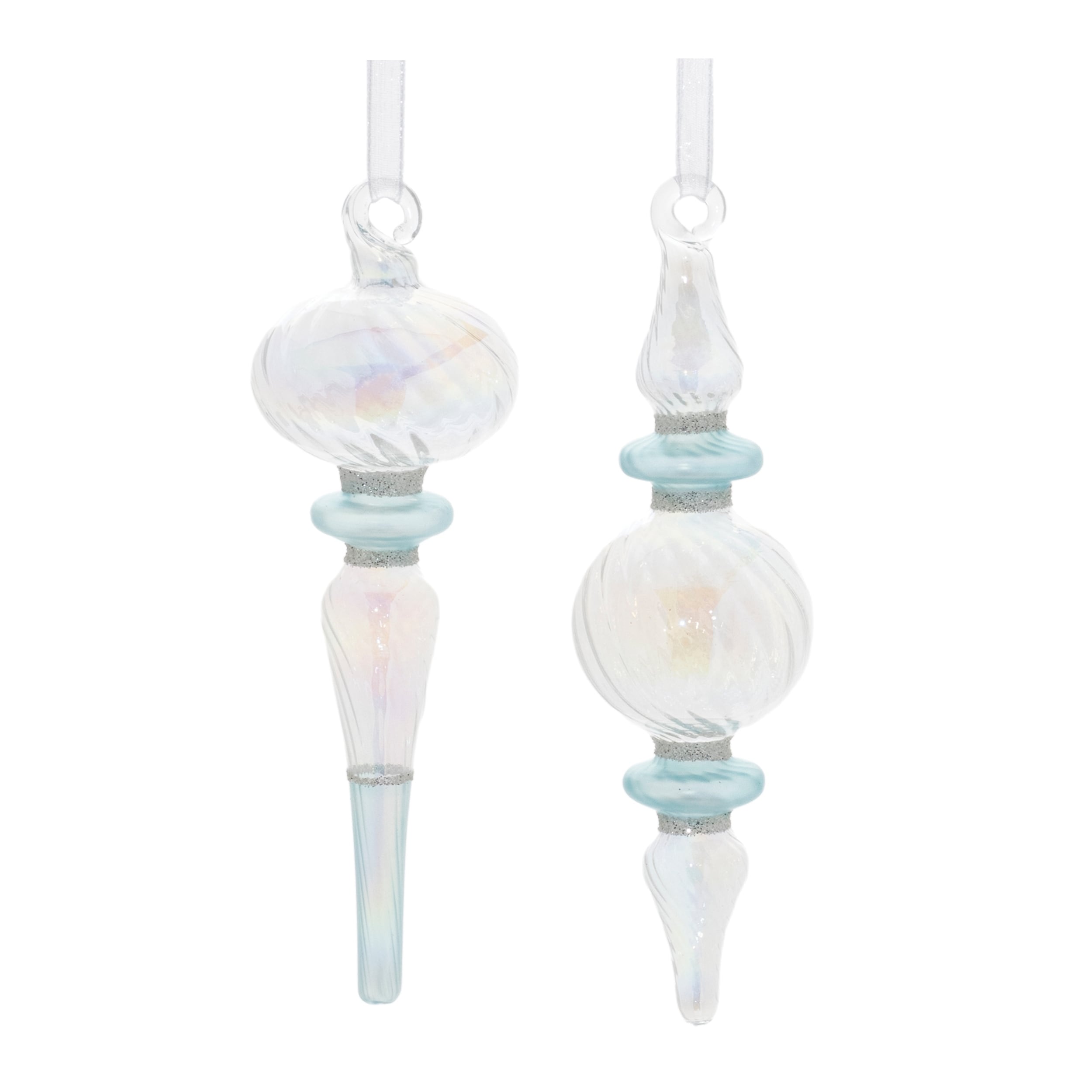 Iridescent Finial Drop Ornament (Set of 12) - N/A