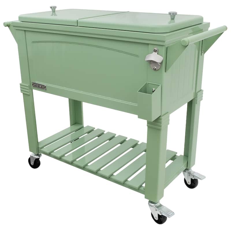Permasteel 80-Qt Antique Furniture Style Rolling Patio Cooler