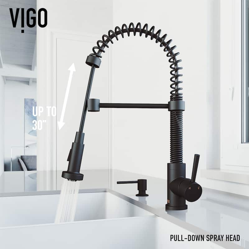 VIGO Edison 19" H Single Handle Pull-Down Sprayer Kitchen Faucet