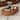 Oval Coffee Table Handcrafted Relief Sturdy Pedestal Wooden Olive-Shaped Tea Table for Living Room