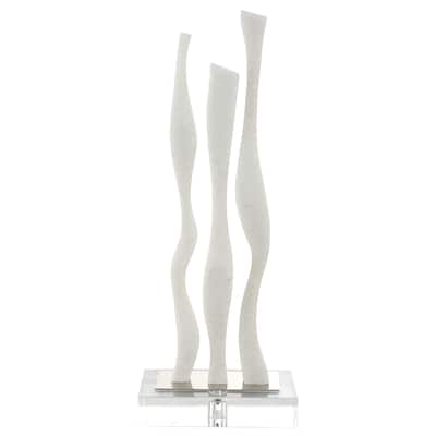 Uttermost Gale White Marble Sculpture - 10.25"W x 26.75"H x 5.5"D