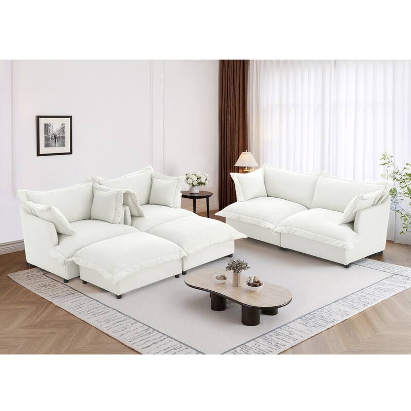 6-Piece Chenille Cloud Modular Living Room Set