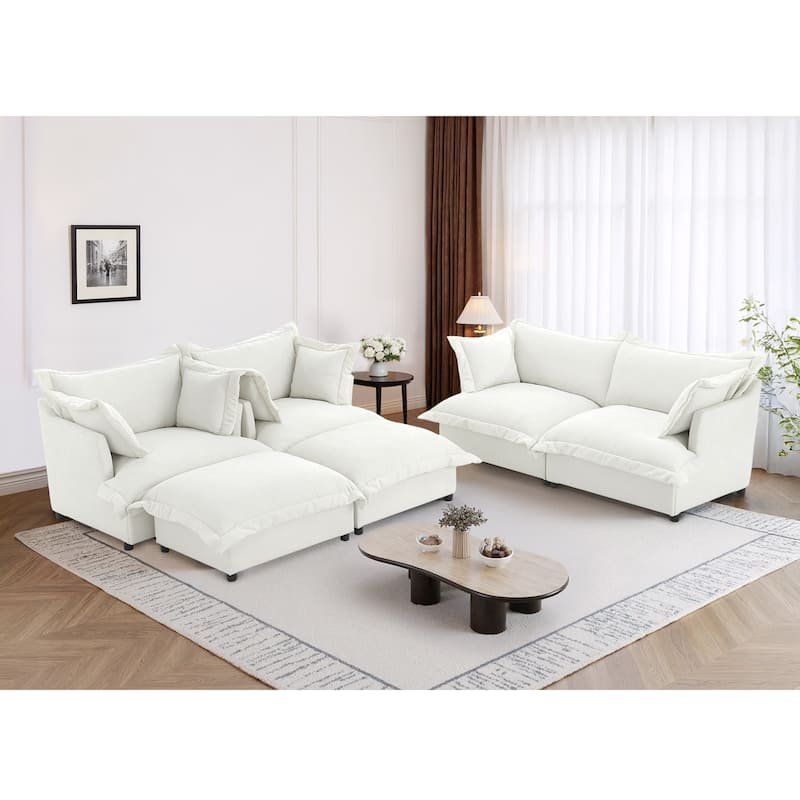 Cloud Chenille Upholstered Modular Sectional Sofa